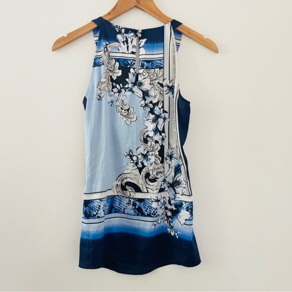 White House Black Market Blue Sleeveless Top - Picture 3 of 3
